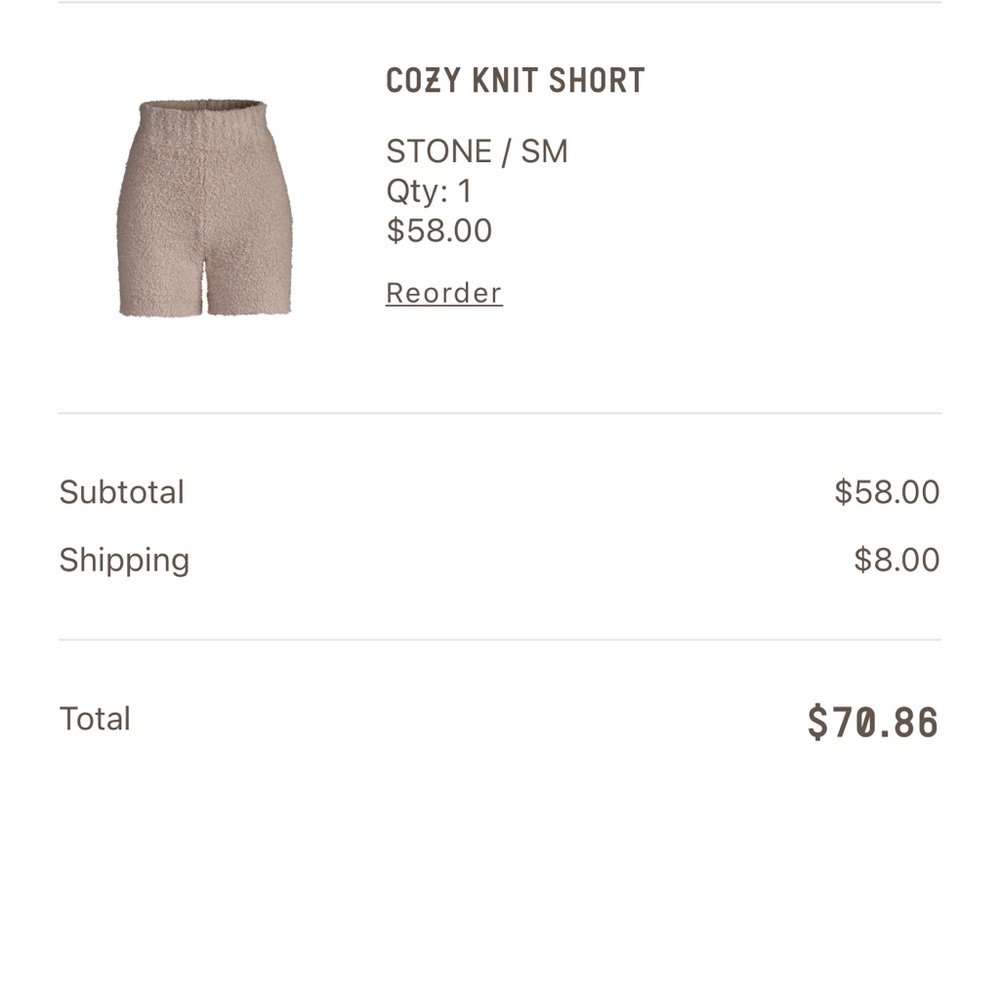 SKIMS cozy knit shorts size S/M in discontinued color Stone